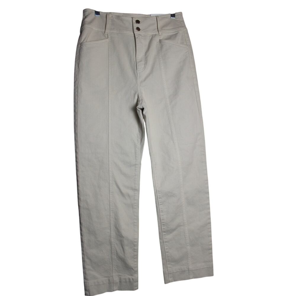 Ann Taylor NWT Cream Denim‎ The Straight High Rise Pants Size 8